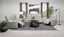 Load image into Gallery viewer, Greenfield Upholstered Power Reclining Loveseat with Console Ivory
