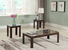Load image into Gallery viewer, Rhodes 3-piece Faux Marble Top Occasional Set Brown
