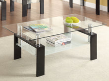 Load image into Gallery viewer, Dyer Tempered Glass Coffee Table with Shelf Black
