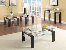 Load image into Gallery viewer, Dyer Tempered Glass Coffee Table with Shelf Black
