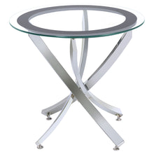 Load image into Gallery viewer, Brooke Glass Top End Table Chrome and Black
