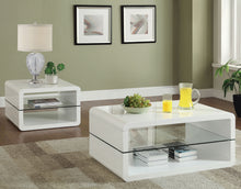 Load image into Gallery viewer, Elana Square 2-shelf End Table Glossy White
