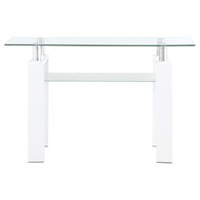 Load image into Gallery viewer, Dyer Rectangular Glass Top Sofa Table With Shelf White
