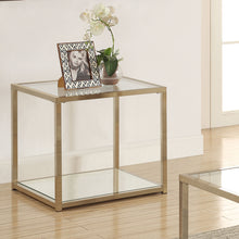 Load image into Gallery viewer, Cora End Table with Mirror Shelf Chocolate Chrome
