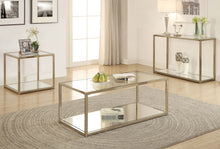 Load image into Gallery viewer, Cora End Table with Mirror Shelf Chocolate Chrome
