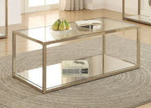 Load image into Gallery viewer, Cora Coffee Table with Mirror Shelf Chocolate Chrome
