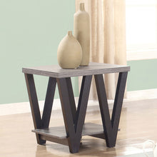 Load image into Gallery viewer, Stevens V-shaped End Table Black and Antique Grey
