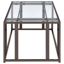 Load image into Gallery viewer, Adri Rectangular Glass Top Coffee Table Clear and Black Nickel
