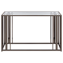 Load image into Gallery viewer, Adri Rectangular Glass Top Sofa Table Clear and Black Nickel
