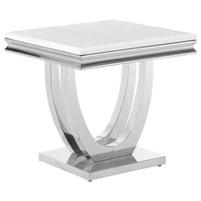Load image into Gallery viewer, Kerwin U-base Square End Table White and Chrome
