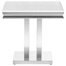 Load image into Gallery viewer, Kerwin U-base Square End Table White and Chrome
