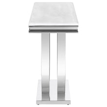 Load image into Gallery viewer, Kerwin U-base Rectangle Sofa Table White and Chrome
