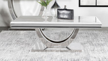 Load image into Gallery viewer, Kerwin U-base Rectangle Coffee Table White and Chrome
