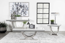 Load image into Gallery viewer, Kerwin U-base Rectangle Sofa Table White and Chrome
