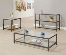 Load image into Gallery viewer, Trini End Table with Glass Shelf Black Nickel
