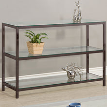 Load image into Gallery viewer, Trini Sofa Table with Glass Shelf Black Nickel
