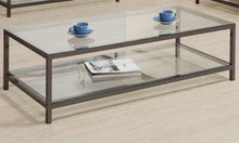 Load image into Gallery viewer, Trini Coffee Table with Glass Shelf Black Nickel
