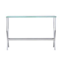 Load image into Gallery viewer, Saide Rectangular Sofa Table with Mirrored Shelf Chrome
