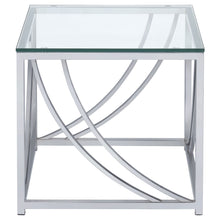Load image into Gallery viewer, Lille Glass Top Square End Table Accents Chrome
