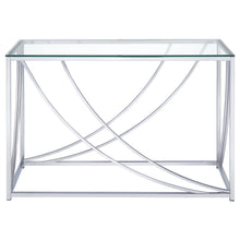Load image into Gallery viewer, Lille Glass Top Rectangular Sofa Table Accents Chrome
