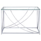 Lille Glass Top Entryway Console Table Accents Chrome