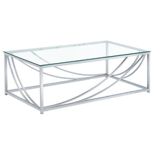 Load image into Gallery viewer, Lille Glass Top Rectangular Coffee Table Accents Chrome
