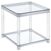 Load image into Gallery viewer, Anne End Table with Lower Shelf Chrome and Clear
