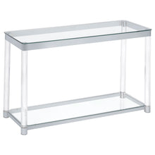 Load image into Gallery viewer, Anne Sofa Table with Lower Shelf Chrome and Clear
