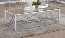 Load image into Gallery viewer, Lille Glass Top Rectangular Coffee Table Accents Chrome
