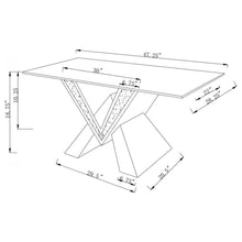 Load image into Gallery viewer, Taffeta V-shaped Coffee Table with Glass Top Silver
