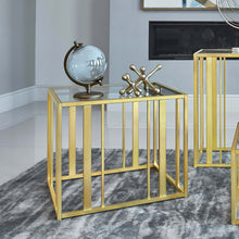 Load image into Gallery viewer, Adri Metal Frame End Table Matte Brass
