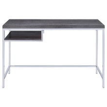 Load image into Gallery viewer, Kravitz Rectangular Writing Desk Weathered Grey and Chrome
