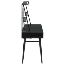 Load image into Gallery viewer, Jessie Writing Desk with USB Ports Black and Gunmetal
