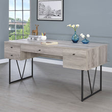 Load image into Gallery viewer, Analiese 4-drawer Writing Desk Grey Driftwood
