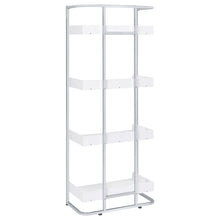 Load image into Gallery viewer, Ember 4-shelf Bookcase White High Gloss and Chrome
