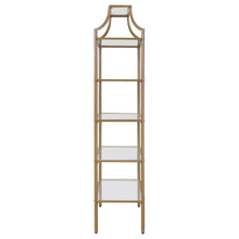 Load image into Gallery viewer, Serena 5-tier Tempered Glass Shelves Bookcase Matte Gold
