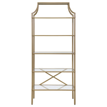 Load image into Gallery viewer, Serena 5-tier Tempered Glass Shelves Bookcase Matte Gold
