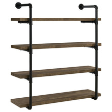 Load image into Gallery viewer, Elmcrest 40-inch Wall Shelf Black and Rustic Oak
