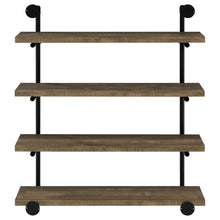 Load image into Gallery viewer, Elmcrest 40-inch Wall Shelf Black and Rustic Oak
