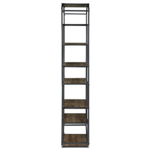 Load image into Gallery viewer, Leland 6-shelf Bookcase Rustic Brown and Dark Grey
