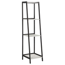 Load image into Gallery viewer, Pinckard 4-shelf Ladder Bookcase Grey Stone and Black
