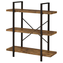 Load image into Gallery viewer, Cole 3-Shelf Bookcase Antique Nutmeg and Black
