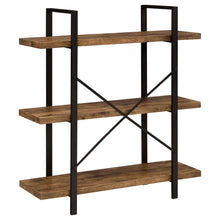 Load image into Gallery viewer, Cole 3-Shelf Bookcase Antique Nutmeg and Black
