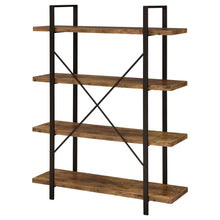 Load image into Gallery viewer, Cole 4-Shelf Bookcase Antique Nutmeg and Black
