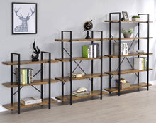 Load image into Gallery viewer, Cole 4-Shelf Bookcase Antique Nutmeg and Black
