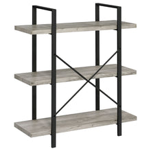 Load image into Gallery viewer, Cole 3-Shelf Bookcase Grey Driftwood and Gunmetal
