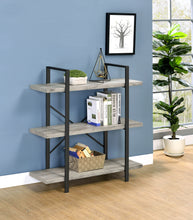 Load image into Gallery viewer, Cole 3-Shelf Bookcase Grey Driftwood and Gunmetal
