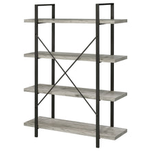 Load image into Gallery viewer, Cole 4-Shelf Bookcase Grey Driftwood and Gunmetal
