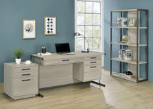 Load image into Gallery viewer, Loomis 4-drawer Rectangular Office Desk Whitewashed Grey and Gunmetal
