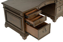 Load image into Gallery viewer, Hartshill Executive Desk with File Cabinets Burnished Oak
